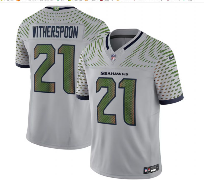 Men 2025 Seattle Seahawks #21 Witherspoon grey 5th generation Throwback Nike Limited NFL Jersey style 05->dallas cowboys->NFL Jersey